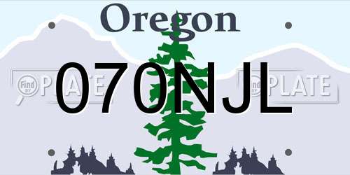 070NJL Oregon License Plate