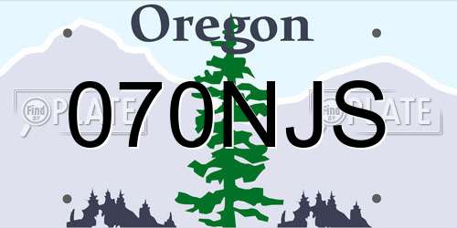 070NJS Oregon License Plate