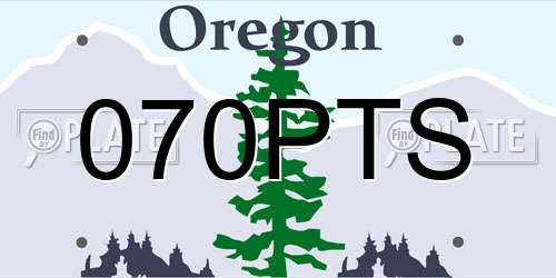 070PTS Oregon License Plate