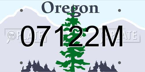 07122M Oregon License Plate