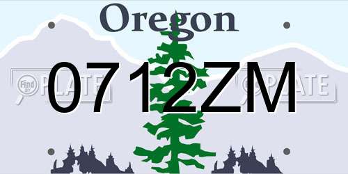 0712ZM Oregon License Plate