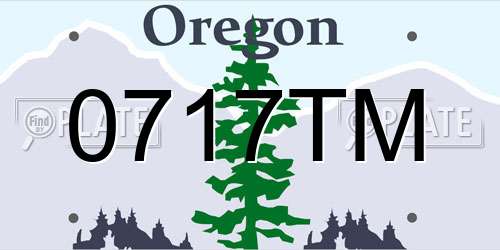 0717TM Oregon License Plate