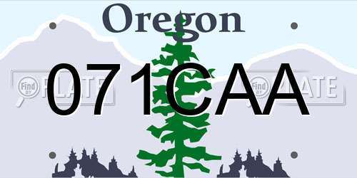 071CAA Oregon License Plate