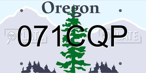 071CQP Oregon License Plate