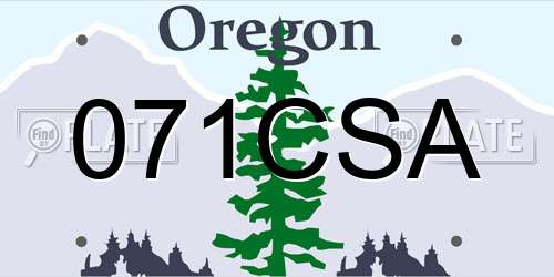 071CSA Oregon License Plate
