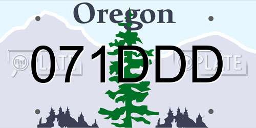 071DDD Oregon License Plate