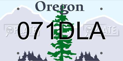071DLA Oregon License Plate