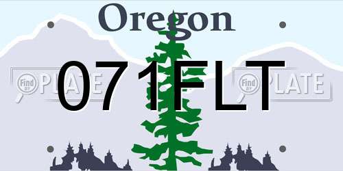 071FLT Oregon License Plate