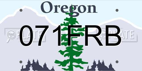 071FRB Oregon License Plate