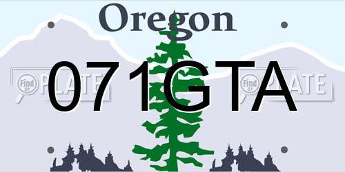 071GTA Oregon License Plate