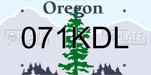071KDL Oregon License Plate