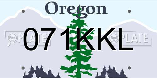 071KKL Oregon License Plate