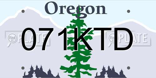 071KTD Oregon License Plate