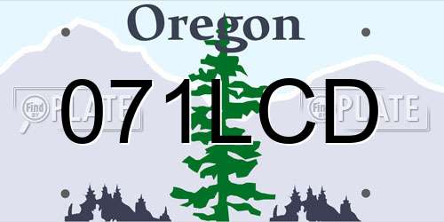 071LCD Oregon License Plate