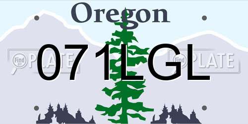 071LGL Oregon License Plate