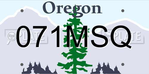 071MSQ Oregon License Plate