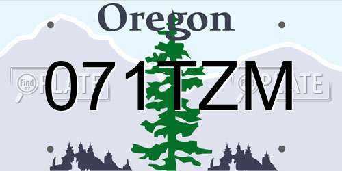 071TZM Oregon License Plate