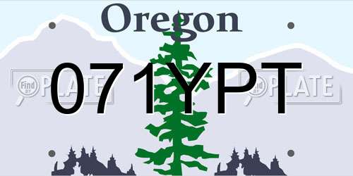 071YPT Oregon License Plate