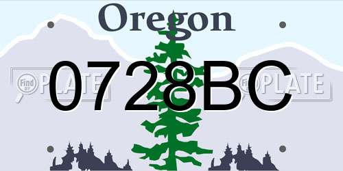 0728BC Oregon License Plate