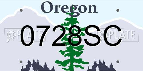 0728SC Oregon License Plate
