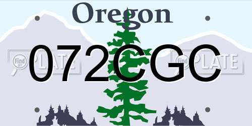 072CGC Oregon License Plate