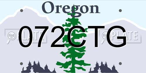 072CTG Oregon License Plate