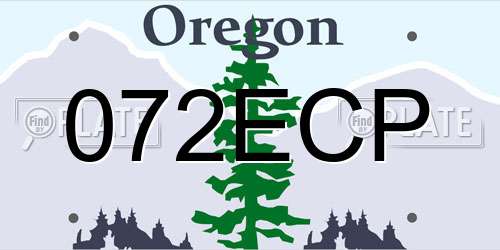 072ECP Oregon License Plate