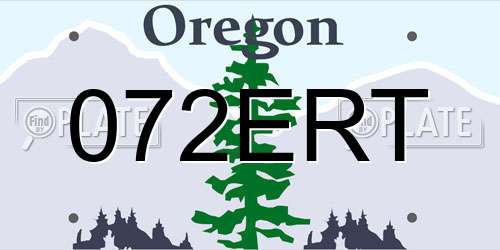 072ERT Oregon License Plate