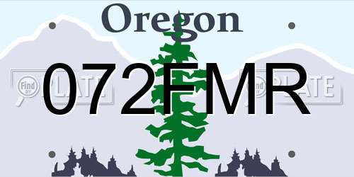 072FMR Oregon License Plate