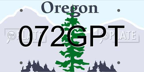 072GPT Oregon License Plate