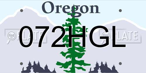 072HGL Oregon License Plate