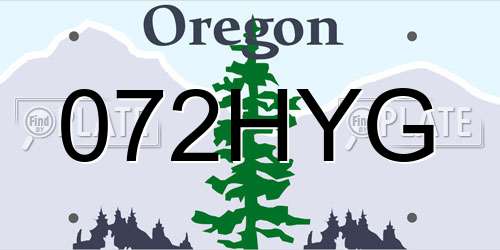 072HYG Oregon License Plate