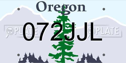 072JJL Oregon License Plate