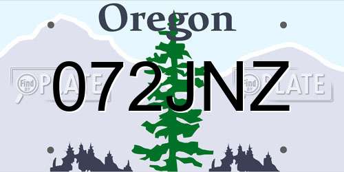 072JNZ Oregon License Plate