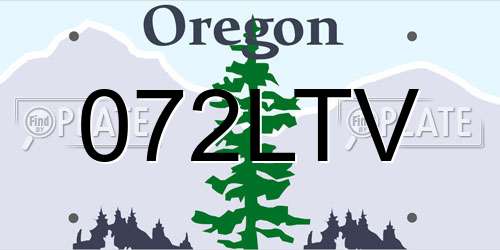 072LTV Oregon License Plate