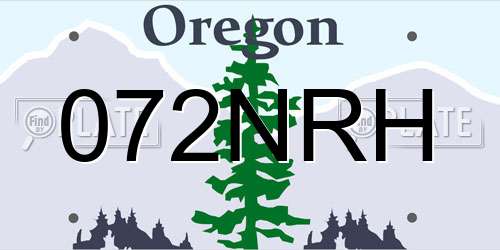 072NRH Oregon License Plate