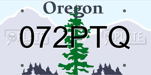 072PTQ Oregon License Plate
