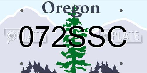 072SSC Oregon License Plate