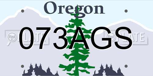 073AGS Oregon License Plate