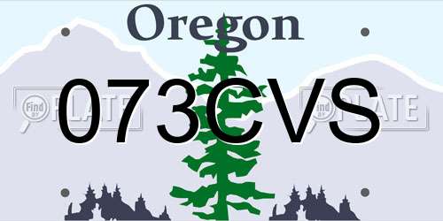 073CVS Oregon License Plate