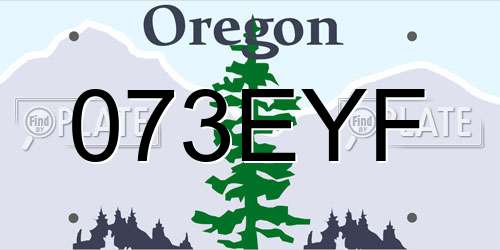 073EYF Oregon License Plate