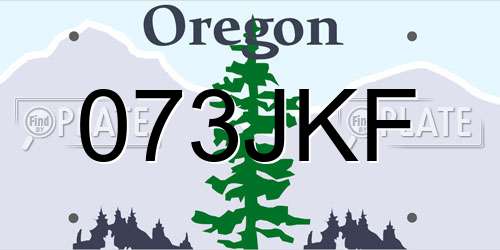 073JKF Oregon License Plate