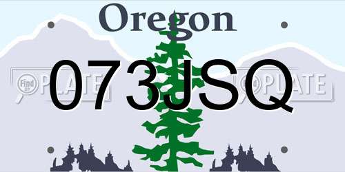 073JSQ Oregon License Plate