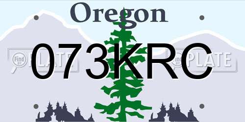 073KRC Oregon License Plate