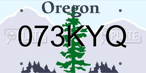 073KYQ Oregon License Plate
