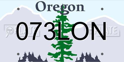 073LON Oregon License Plate