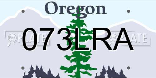 073LRA Oregon License Plate