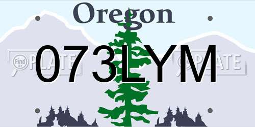 073LYM Oregon License Plate