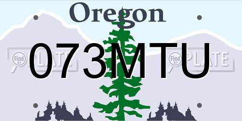 073MTU Oregon License Plate