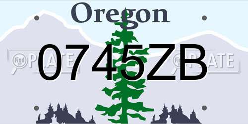 0745ZB Oregon License Plate